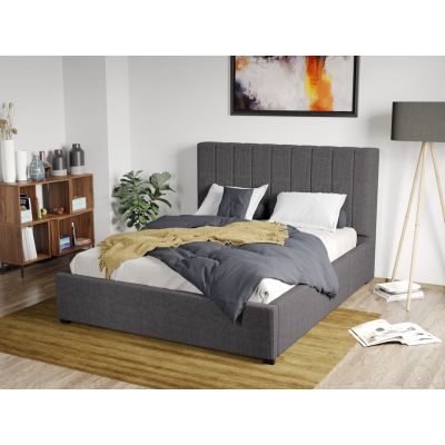 Pat Tapitat Adam cu somiera fixa Gri - Poso 22 180x200