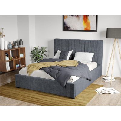 Pat Tapitat Adam cu somiera fixa Gri - Poso 22 180x200