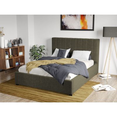 Pat Tapitat Adam cu somiera fixa Verde inchis - Eden 12 180x200