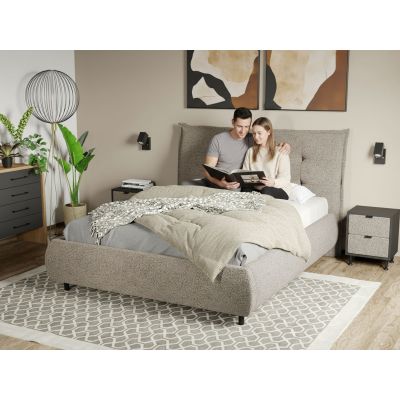 Pat Tapitat Axel cu somiera fixa Bej - Coral 50 140x200