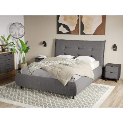 Pat Tapitat Axel cu somiera fixa Gri - Falcone 21 140x200