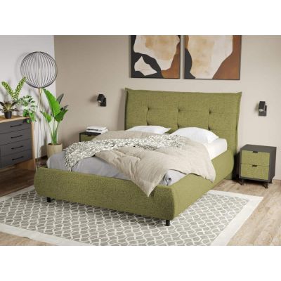 Pat Tapitat Axel cu somiera fixa Verde - Coral 25 180x200