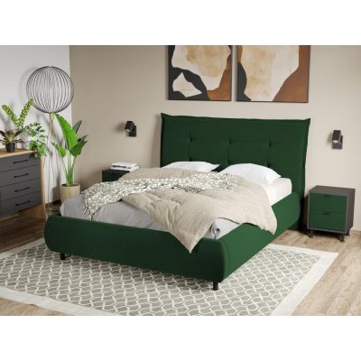 Pat Tapitat Axel cu somiera fixa Verde inchis - Riviera 38 180x200