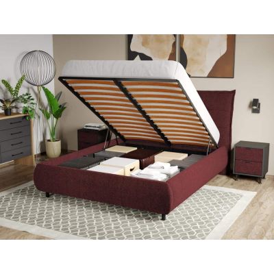 Pat Tapitat Axel cu somiera rabatabila si lada de depozitare Grena - Eden 9 160x200