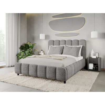 Pat Tapitat Bari cu somiera fixa Gri - Coral 75 140x200