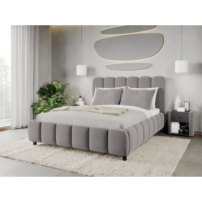 Pat Tapitat Bari cu somiera fixa Gri - Velluto 16 180x200