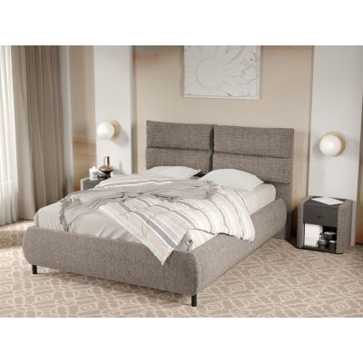 Pat Tapitat Cairo fix cu perne pe spatar Bej - Eden 4 140x200