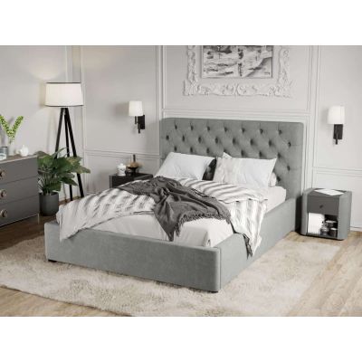 Pat Tapitat Catifea Riviera cu somiera fixa Gri - Velluto 16 140x200