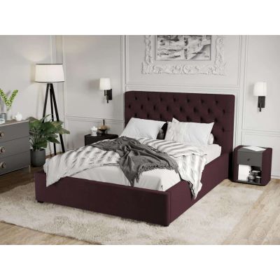 Pat Tapitat Catifea Riviera cu somiera fixa Mov - Riviera 69 160x200