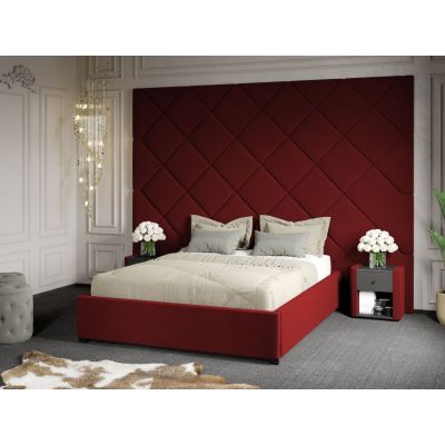 Pat Tapitat cu Panou 305x228 C3 Dubai cu somiera fixa Grena - Velluto 7 160x200