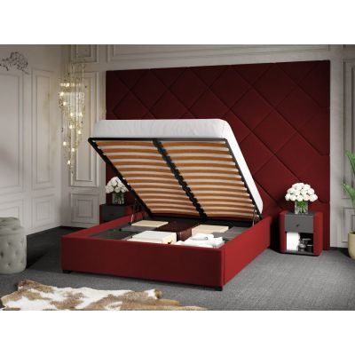 Pat Tapitat cu Panou 305x228 C3 Dubai pentru saltea de 190 rabatabil cu lada Grena - Velluto 7 140x190