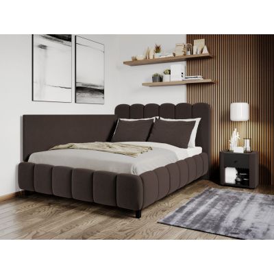 Pat Tapitat de colt Bari cu somiera fixa Maro - Velluto 6 160x200