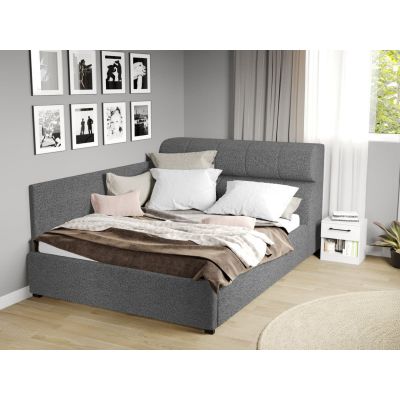 Pat Tapitat de colt Galileo cu somiera fixa Gri - Coral 75 160x200