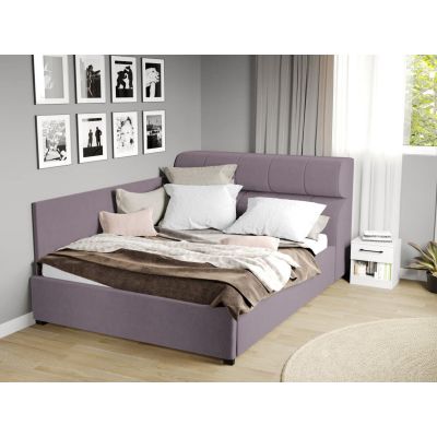 Pat Tapitat de colt Galileo cu somiera fixa Mov deschis - Jasmine 62 160x200