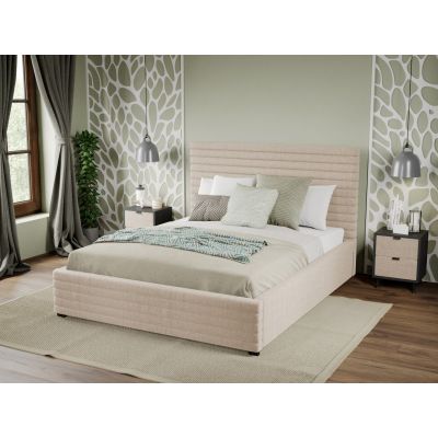 Pat Tapitat Mateo cu somiera fixa Bej - Falcone 102 140x200