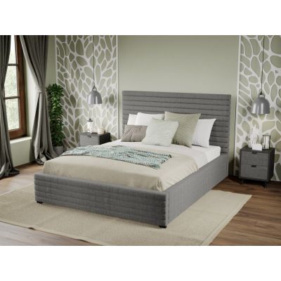 Pat Tapitat Mateo cu somiera fixa Gri - Falcone 21 180x200