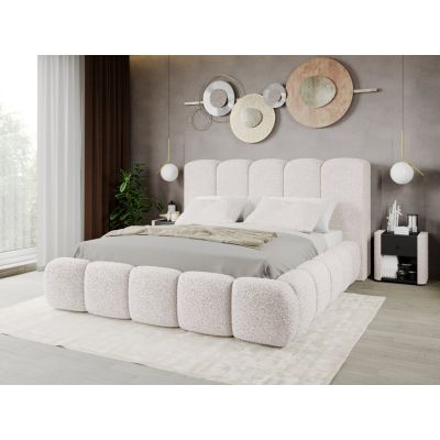 Pat Tapitat Noel tip bubble cu somiera fixa Alb - Rolf 4 160x200