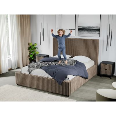 Pat Tapitat Reno cu somiera fixa Bej - Tilia 17 140x200