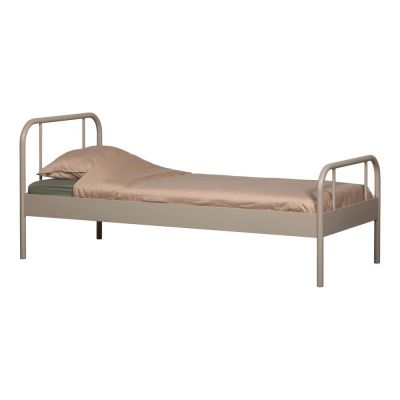 Pat bej din metal cu somieră 90x200 cm Mata – WOOOD