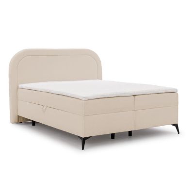 Pat boxspring bej cu spațiu de depozitare 180x200 cm Ornes – Ropez