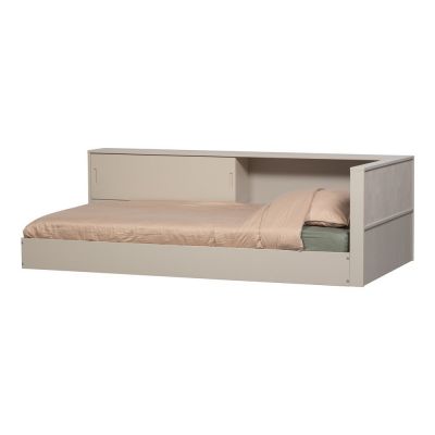 Pat gri din lemn de pin fără somieră 90x200 cm Carter – WOOOD