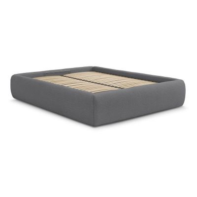 Pat matrimonial gri Ã®nchis tapiÈu009Bat cu spaÈu009Biu de depozitare/fÄu0083rÄtÄu0083blie cu somierÄ160x200 cm Inera âu0080Bobochic Paris