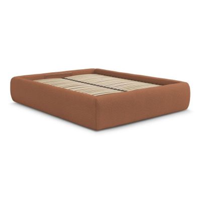 Pat matrimonial portocaliu tapiÈu009Bat cu spaÈu009Biu de depozitare/fÄu0083rÄtÄu0083blie cu somierÄ160x200 cm Inera âu0080Bobochic Paris