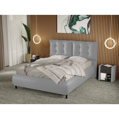 Pat Tapitat Anubis fix cu perne pe spatar Gri - Nube 81 180x200