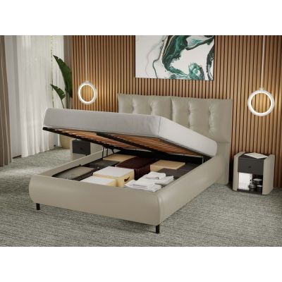 Pat Tapitat Anubis rabatabil cu perne pe spatar Bej - Nube 11 160x200