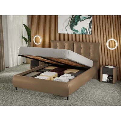 Pat Tapitat Anubis rabatabil cu perne pe spatar Maro - Nube 23 160x200