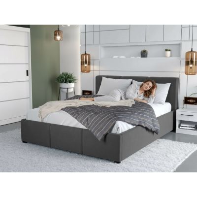 Pat Tapitat Avelis cu somiera fixa Gri antracit - Swing 19 140x200