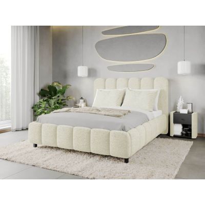 Pat Tapitat Bari cu somiera fixa Alb - Coral 15 120x200