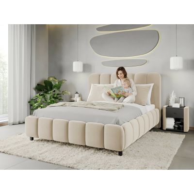 Pat Tapitat Bari cu somiera fixa Crem - Velluto 2 120x200