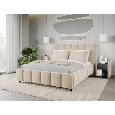 Pat Tapitat Bari cu somiera fixa Crem - Velluto 2 120x200