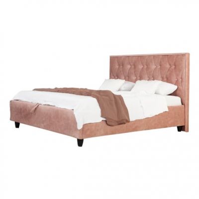 Pat Tapitat Celeste, Dimensiune Saltea 120 x 200 Cm, Cu Somiera Rabatabila, Roz