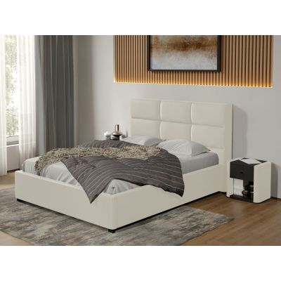 Pat tapitat Cico fix 170 x 114 C1 din piele/stofa Alb - Nube 1 160x200