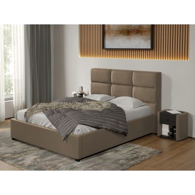 Pat tapitat Cico fix 170 x 114 C1 din piele/stofa Bej - Nube 11 180x200