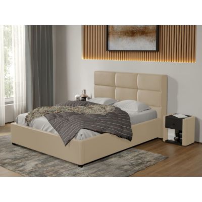 Pat tapitat Cico fix 170 x 114 C1 din piele/stofa Crem - Nube 4 140x200