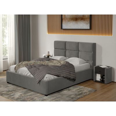 Pat tapitat Cico fix 170 x 114 C1 din piele/stofa Gri - Falcone 21 160x200