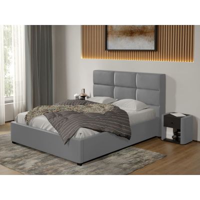 Pat tapitat Cico fix 170 x 114 C1 din piele/stofa Gri - Nube 81 140x200