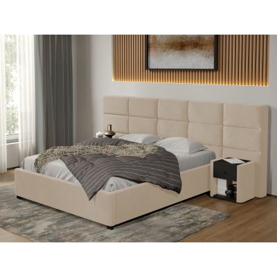 Pat tapitat Cico fix 287 x 114 C2 din piele/stofa Bej - Falcone 102 160x200