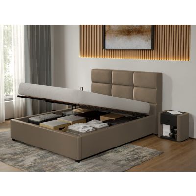 Pat tapitat Cico rabatabil 170 x 114 C1 din piele/stofa Bej - Nube 11 140x200