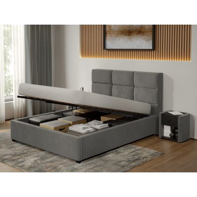 Pat tapitat Cico rabatabil 170 x 114 C1 din piele/stofa Gri - Falcone 21 140x200