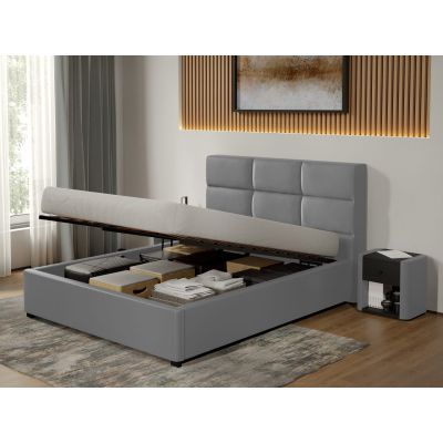 Pat tapitat Cico rabatabil 170 x 114 C1 din piele/stofa Gri - Nube 81 180x200