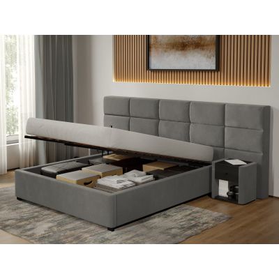 Pat tapitat Cico rabatabil 287 x 114 C2 din piele/stofa Gri - Falcone 21 180x200