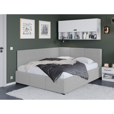 Pat Tapitat de colt Avelis cu somiera fixa Gri - Swing 16 160x200