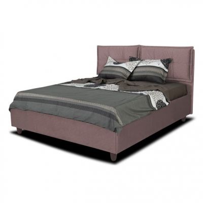 Pat Tapitat Napoli, Dimensiune Saltea 180 x 200 Cm, Cu Somiera Rabatabila, Mov