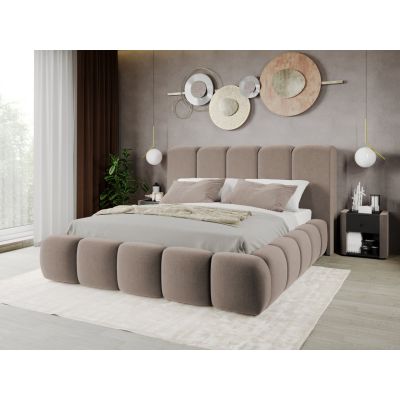 Pat Tapitat Noel tip bubble cu somiera fixa Cappuccino - Velluto 29 140x200