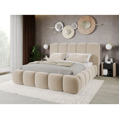 Pat Tapitat Noel tip bubble cu somiera fixa Crem - Velluto 2 140x200