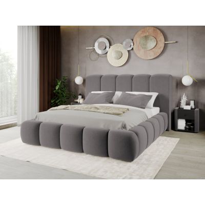 Pat Tapitat Noel tip bubble cu somiera fixa Gri - Velluto 16 180x200